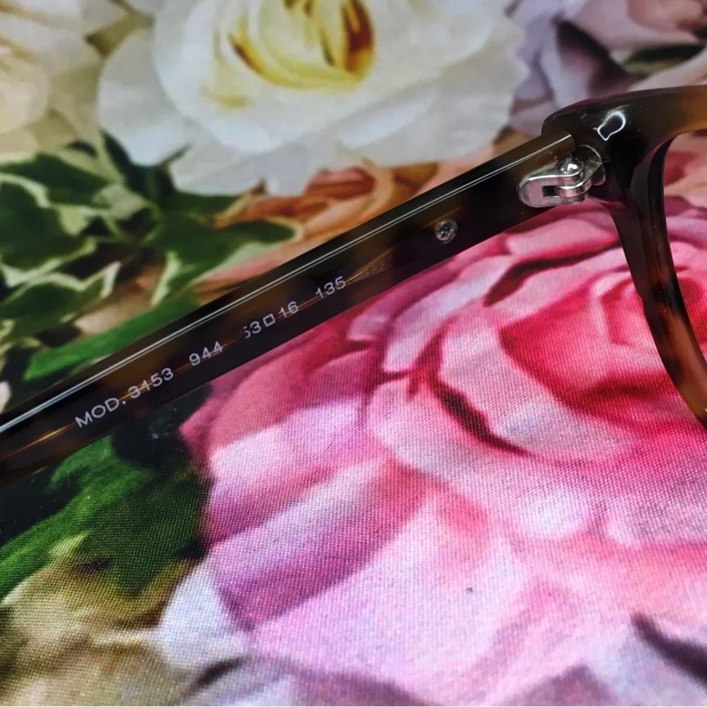 Versace orange & black tortoise frames glasses  Silver medusa face logo corners